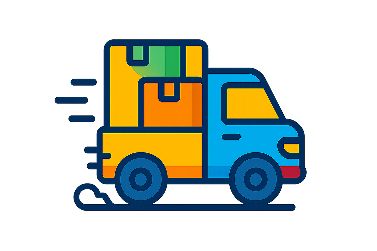 generate a colorful icon of a truck delivering