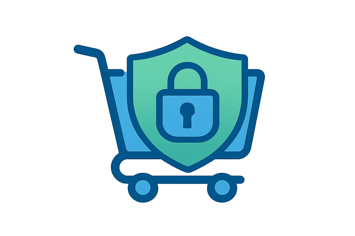 Icon: 🔒 (lock or shield icon) represeting secure shopping