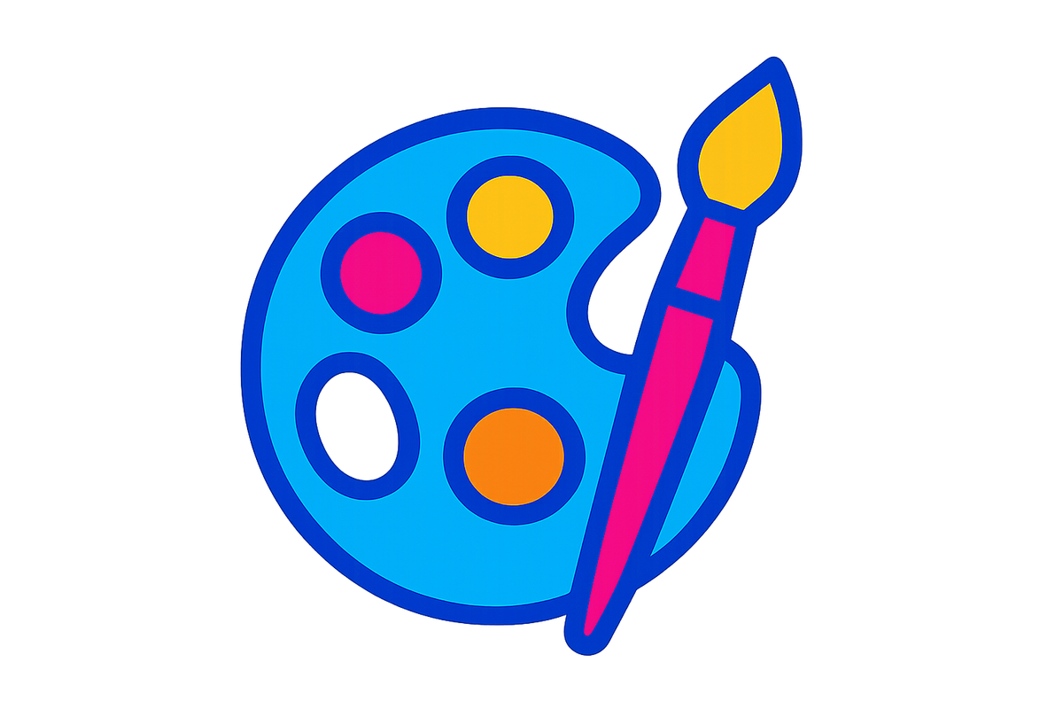 Icon: 🎨 (or a custom minimal design icon in the theme) colorful, designed to stand out