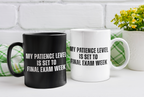 White mug "Final Exam Patience"