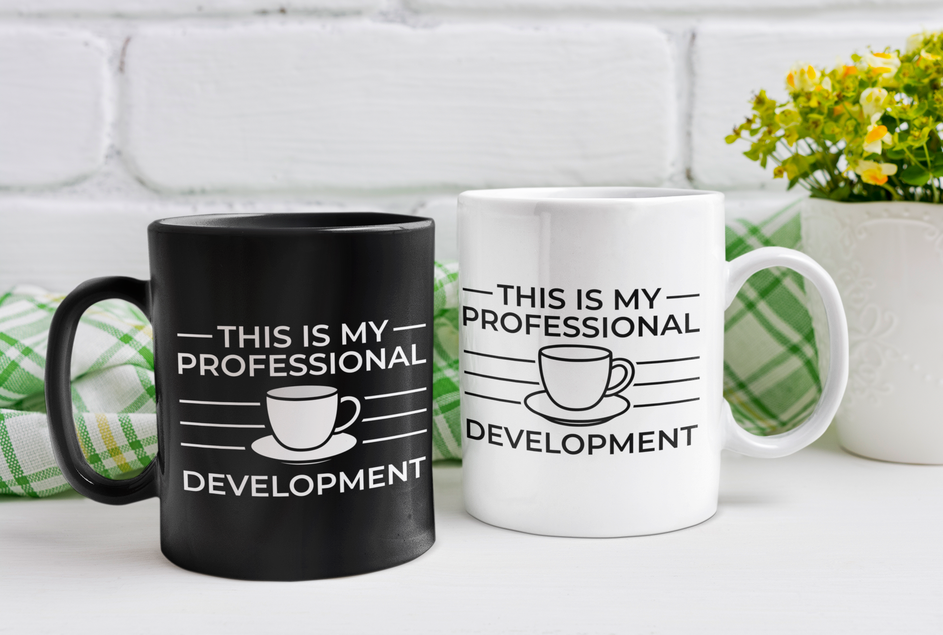 Black mug "This is My Professional Development"